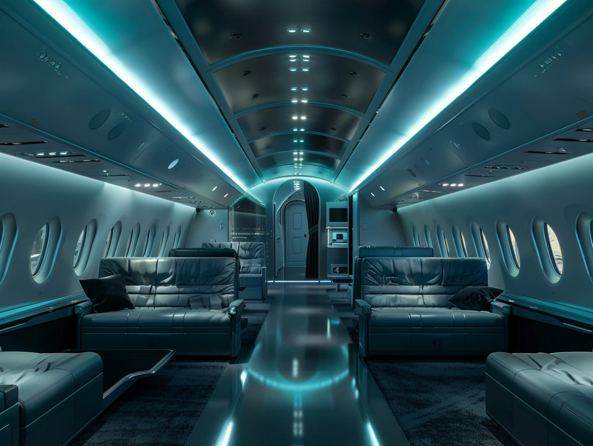 VIP aircraft cabin engineering visual representing Airbus and Boeing VIP programs