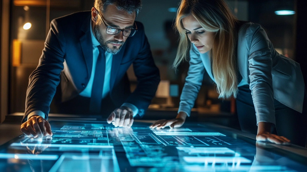 VIP aircraft cabin engineering experts reviewing structured technical data and clarifying engineering scope and deliverables