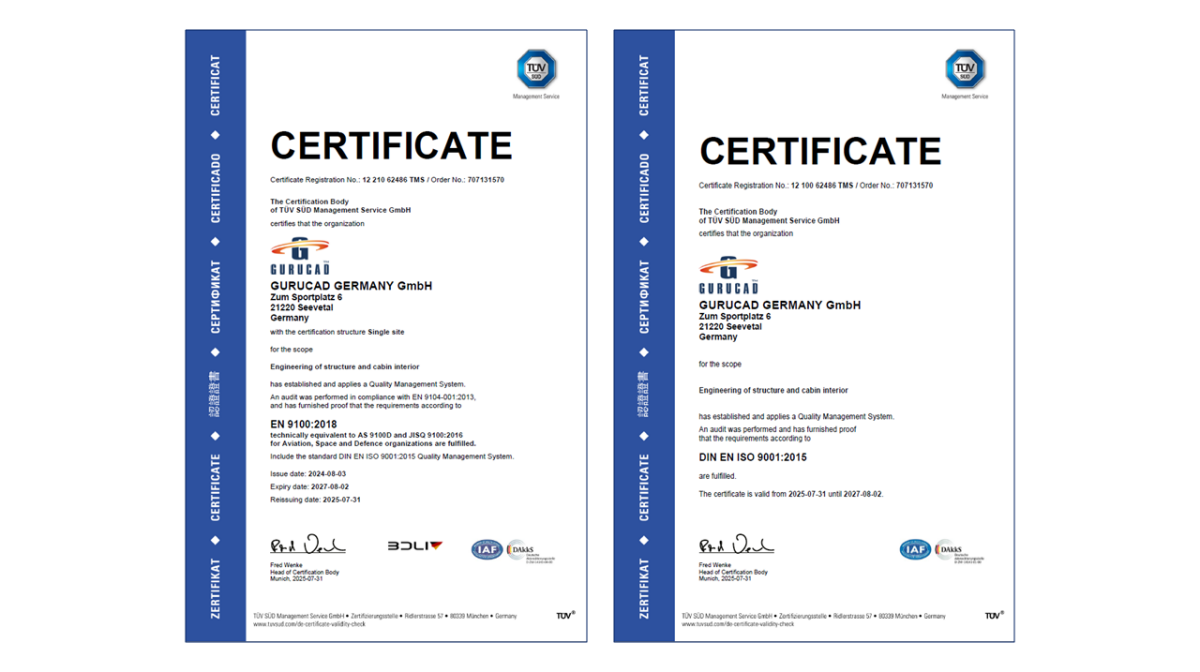 GURUCAD GERMANY GmbH Quality Management Certificates